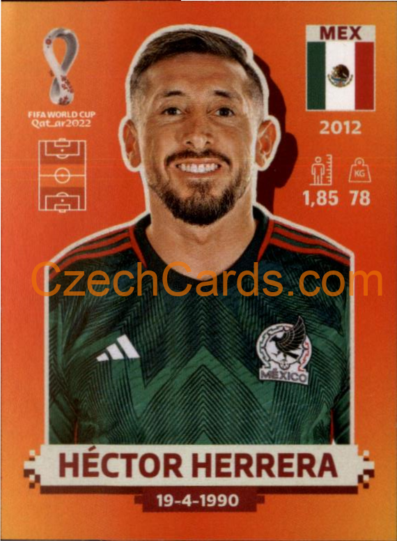 Héctor Herrera 2022 Panini WC Qatar Sticker #MEX 14