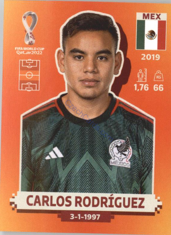 Carlos Rodríguez 2022 Panini WC Qatar Sticker #MEX 16
