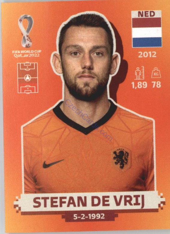 Stefan de Vrij 2022 Panini WC Qatar Sticker #NED 6