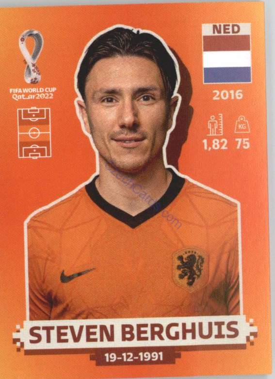 Steven Berghuis 2022 Panini WC Qatar Sticker #NED 9