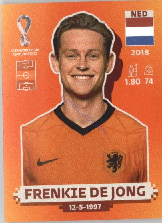 Frenkie de Jong 2022 Panini WC Qatar Sticker #NED 10