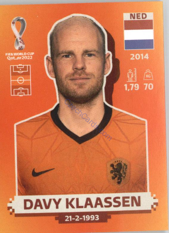 Davy Klaassen 2022 Panini WC Qatar Sticker #NED 12