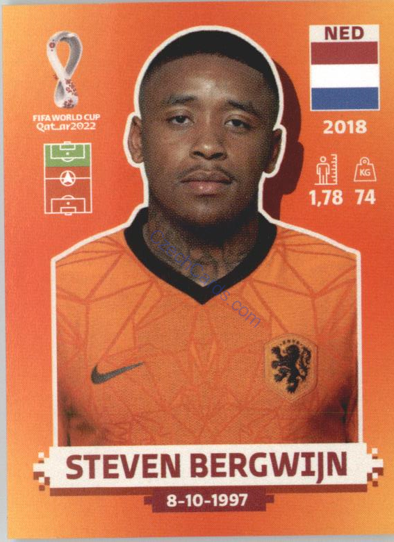 Steven Bergwijn 2022 Panini WC Qatar Sticker #NED 15