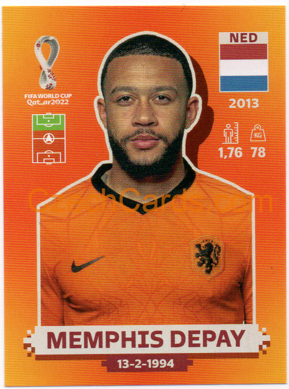 Memphis Depay 2022 Panini WC Qatar Sticker #NED 17