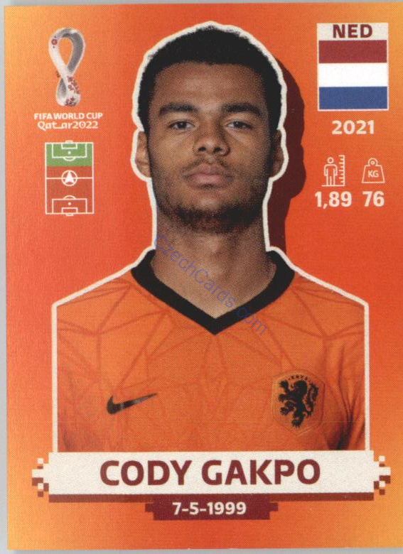 Cody Gakpo 2022 Panini WC Qatar Sticker #NED 18