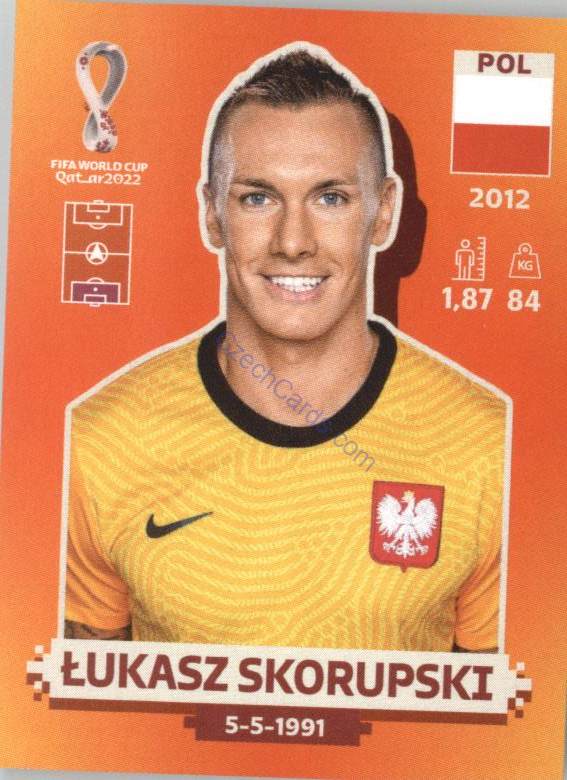 Łukasz Skorupski 2022 Panini WC Qatar Sticker #POL 3