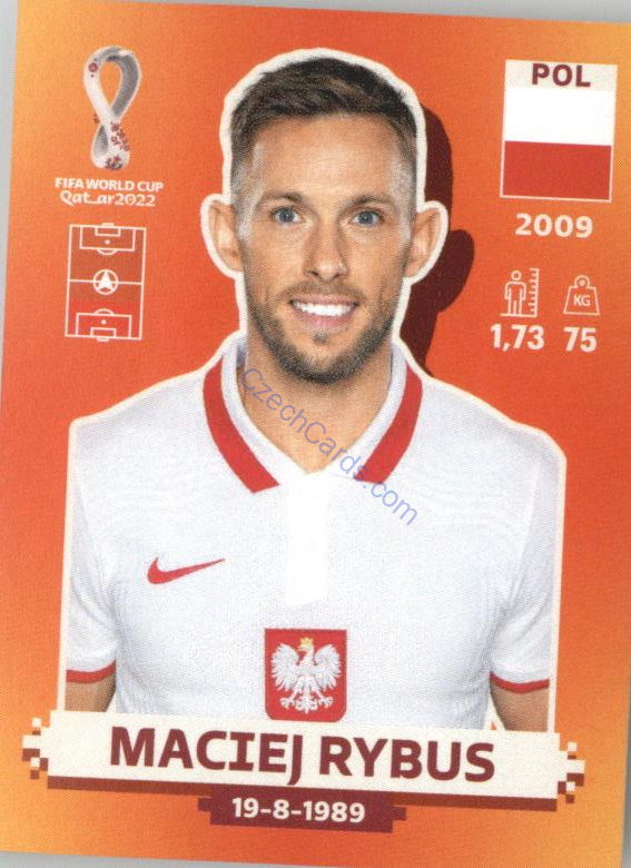 Maciej Rybus 2022 Panini WC Qatar Sticker #POL 9