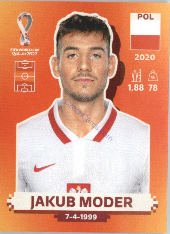 Jakub Moder 2022 Panini WC Qatar Sticker #POL 13