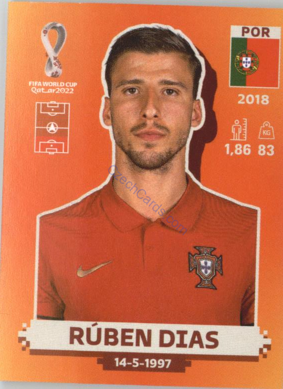 Rúben Dias 2022 Panini WC Qatar Sticker #POR 9