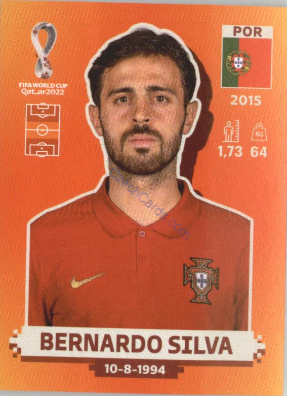 Bernardo Silva 2022 Panini WC Qatar Sticker #POR 10