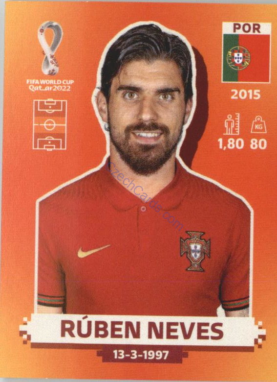 Rúben Neves 2022 Panini WC Qatar Sticker #POR 15