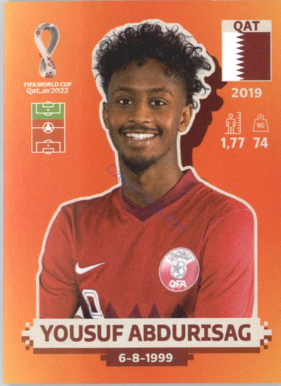Yousuf Abdurisag 2022 Panini WC Qatar Sticker #QAT 14