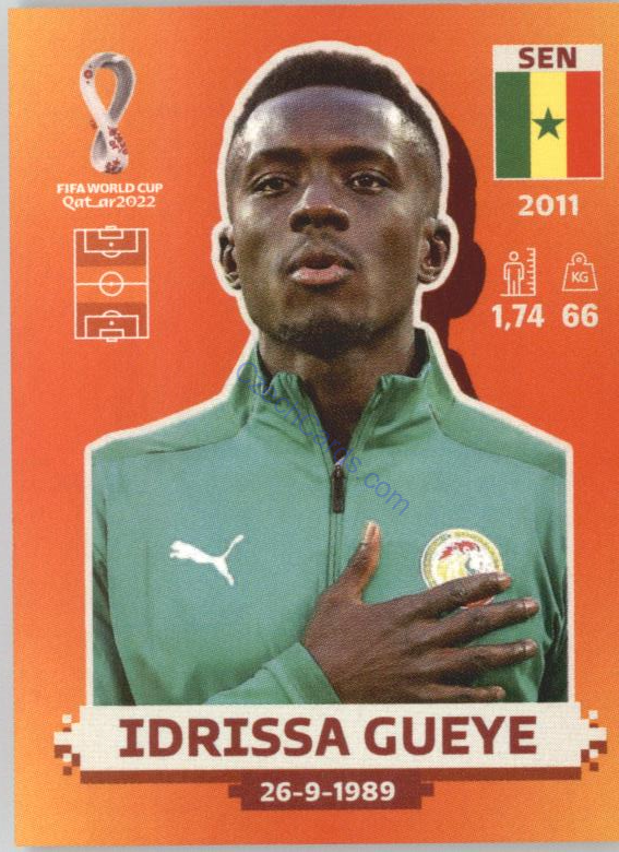 Idrissa Gueye 2022 Panini WC Qatar Sticker #SEN 11