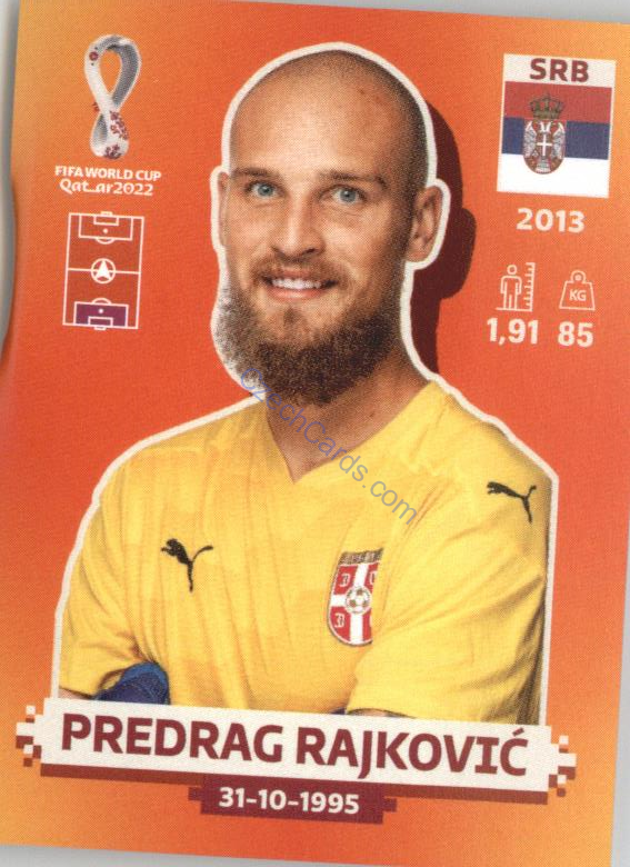 Predrag Rajković 2022 Panini WC Qatar Sticker #SRB 2