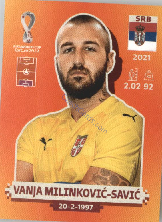 Vanja Milinković-Savić 2022 Panini WC Qatar Sticker #SRB 3