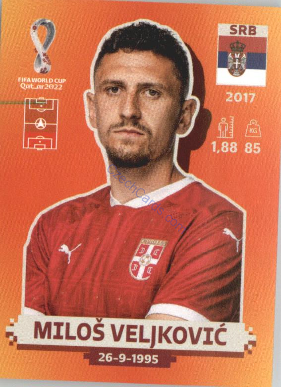 Miloš Veljković 2022 Panini WC Qatar Sticker #SRB 6