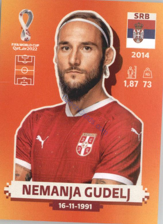 Nemanja Gudelj 2022 Panini WC Qatar Sticker #SRB 8