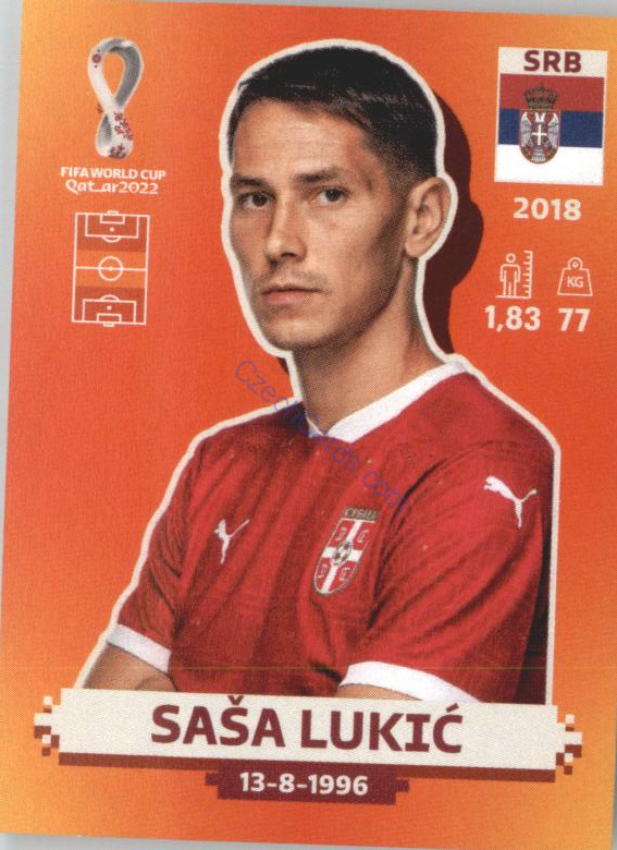 Saša Lukić 2022 Panini WC Qatar Sticker #SRB 11