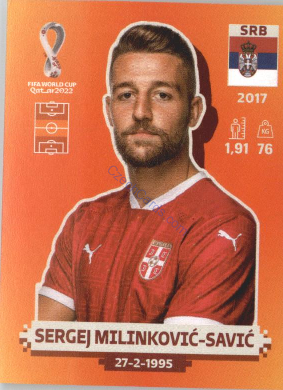 Sergej Milinković-Savić 2022 Panini WC Qatar Sticker #SRB 13