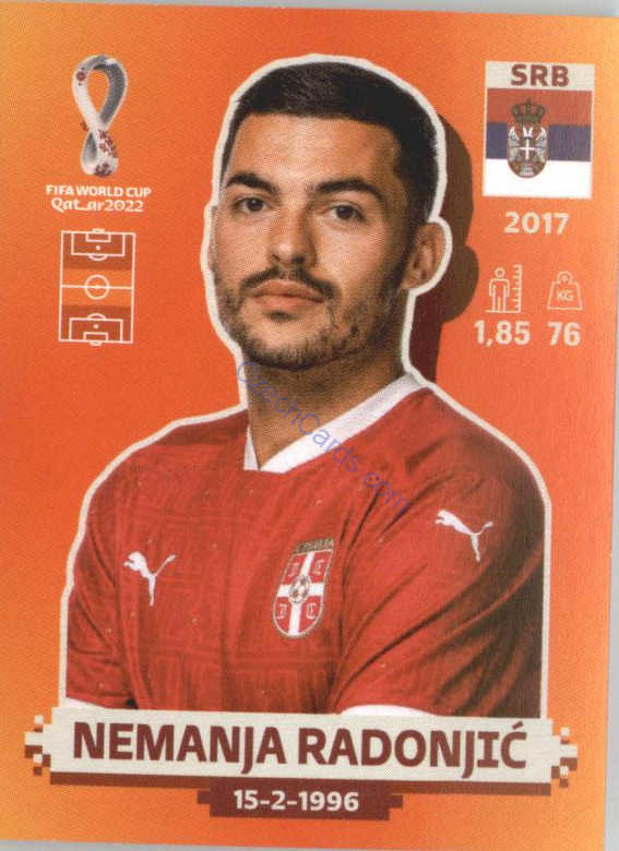 Nemanja Radonjić 2022 Panini WC Qatar Sticker #SRB 14