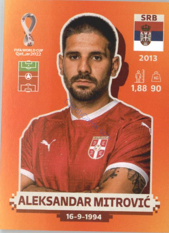 Aleksandar Mitrović 2022 Panini WC Qatar Sticker #SRB 17