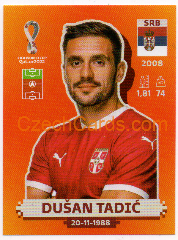 Dušan Tadić 2022 Panini WC Qatar Sticker #SRB 18