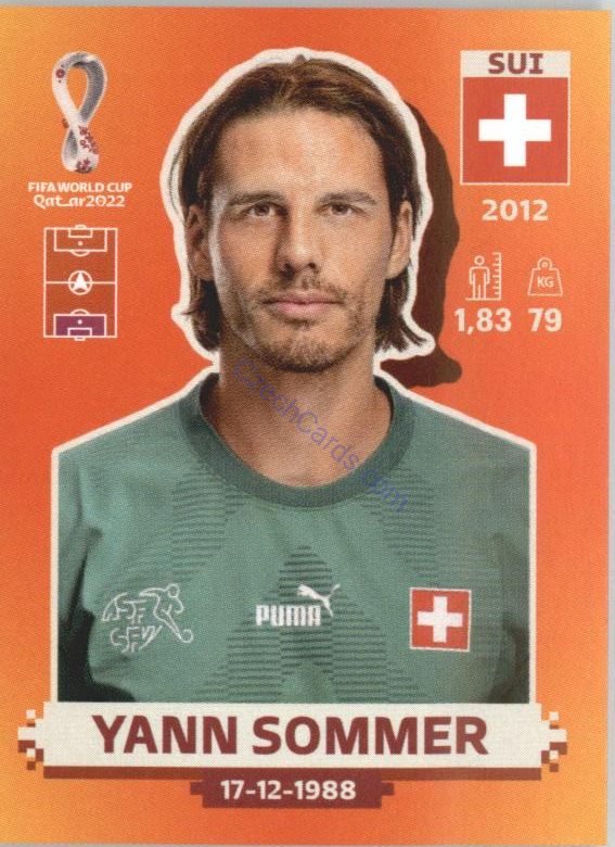 Yann Sommer 2022 Panini WC Qatar Sticker #SUI 2
