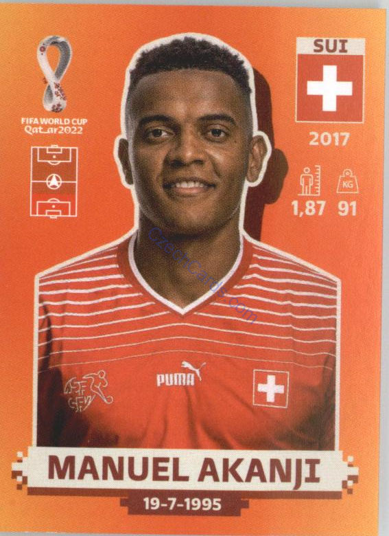 Manuel Akanji 2022 Panini WC Qatar Sticker #SUI 4