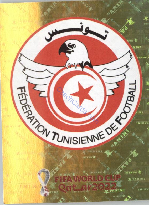 Team Logo Tunisia 2022 Panini WC Qatar Sticker Foil #TUN 1