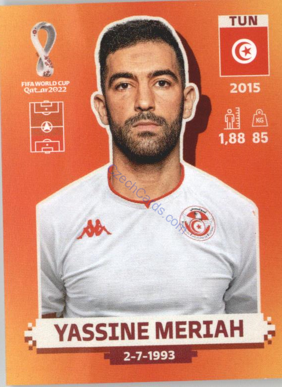 Yassine Meriah 2022 Panini WC Qatar Sticker #TUN 9