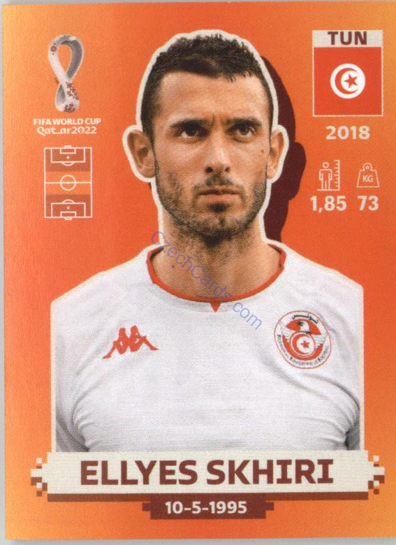 Ellyes Skhiri 2022 Panini WC Qatar Sticker #TUN 15