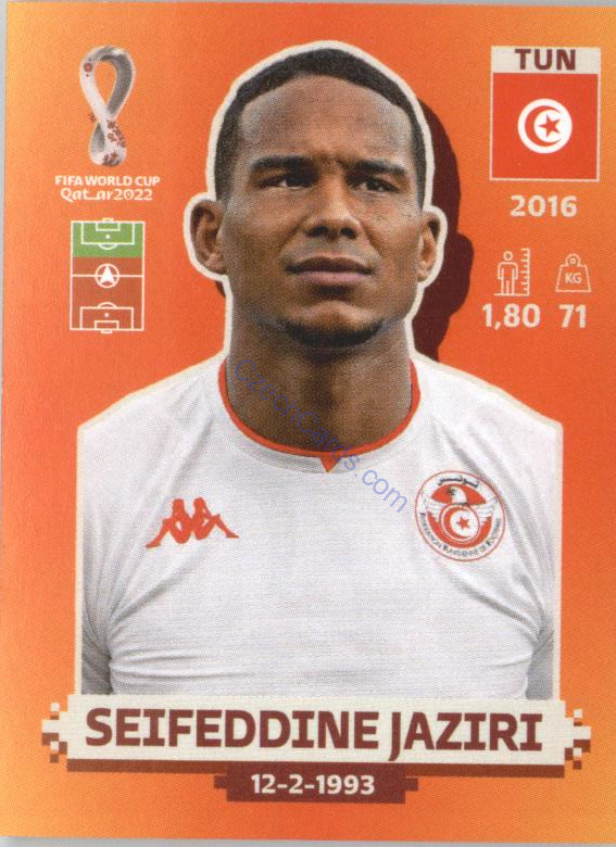 Seifeddine Jaziri 2022 Panini WC Qatar Sticker #TUN 17