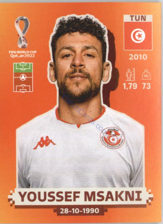 Youssef Msakni 2022 Panini WC Qatar Sticker #TUN 18