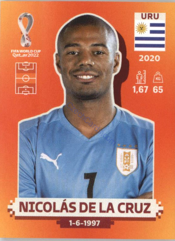 Nicolás De La Cruz 2022 Panini WC Qatar Sticker #URU 12