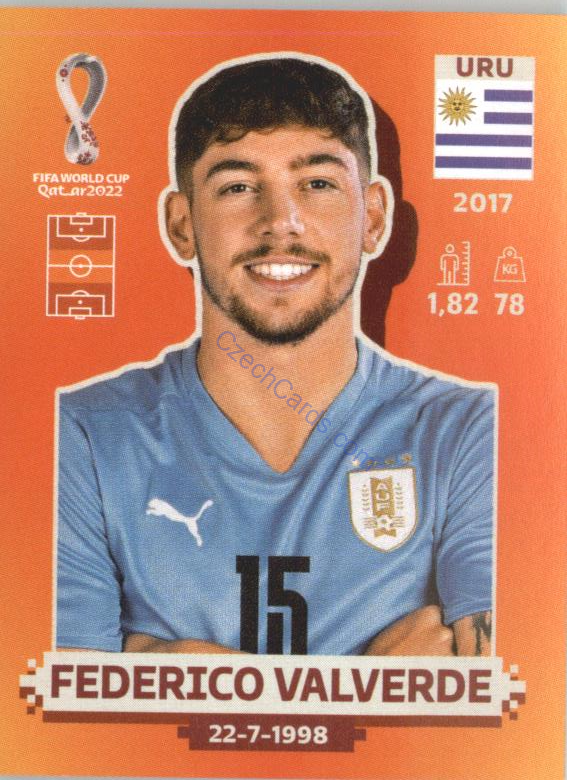Federico Valverde 2022 Panini WC Qatar Sticker #URU 14
