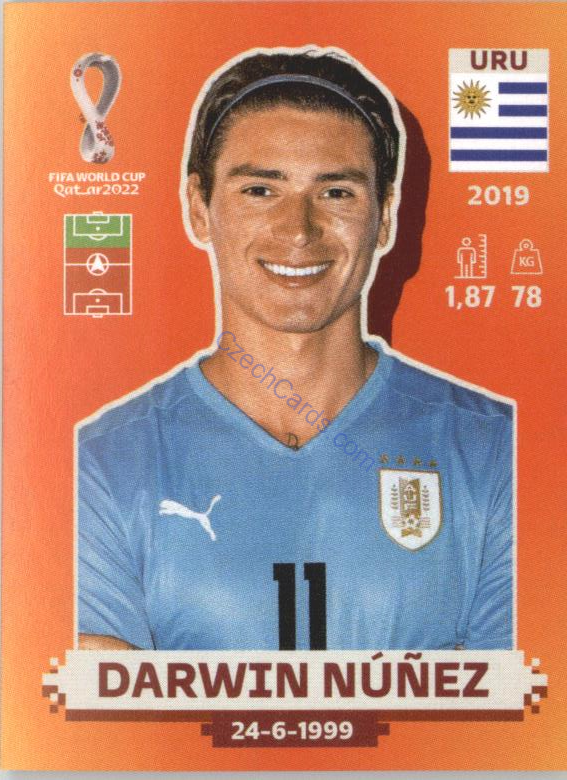 Darwin Núñez 2022 Panini WC Qatar Sticker #URU 17