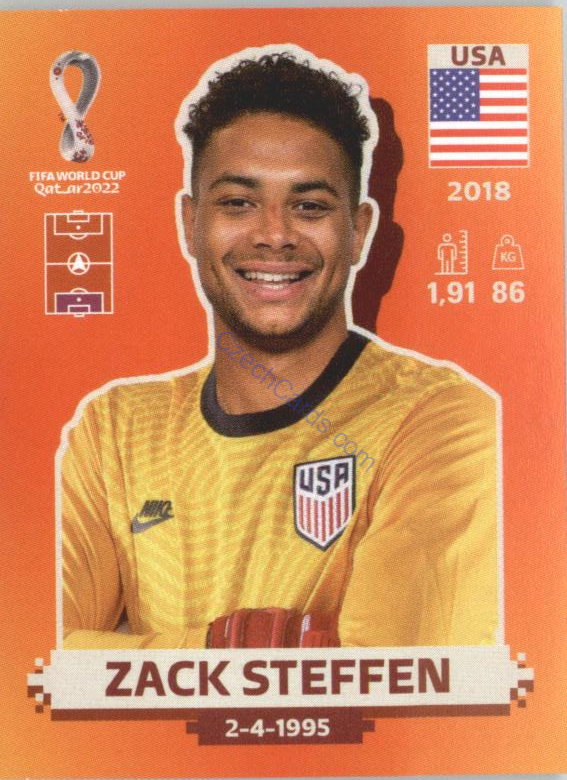 Zack Steffen 2022 Panini WC Qatar Sticker #USA 3