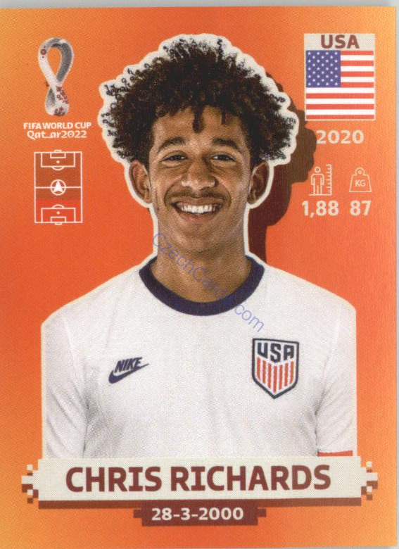 Chris Richards 2022 Panini WC Qatar Sticker #USA 6