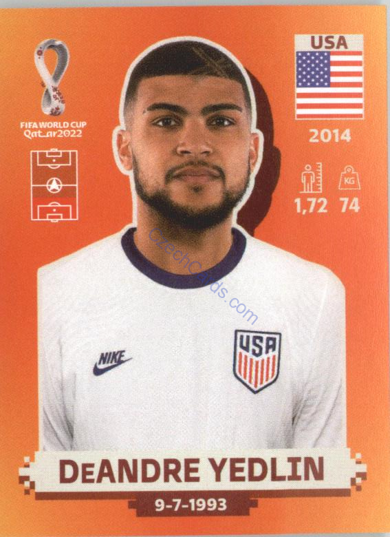 DeAndre Yedlin 2022 Panini WC Qatar Sticker #USA 8
