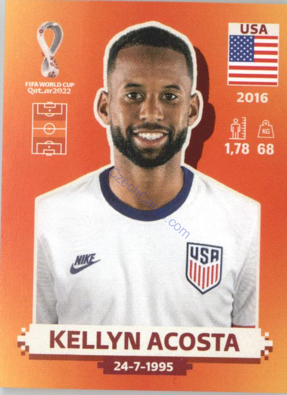 Kellyn Acosta 2022 Panini WC Qatar Sticker #USA 11