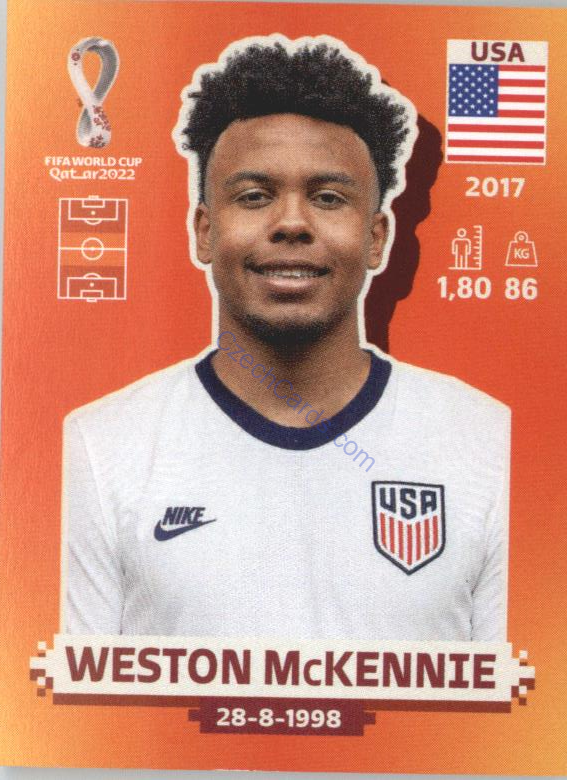 Weston McKennie 2022 Panini WC Qatar Sticker #USA 13