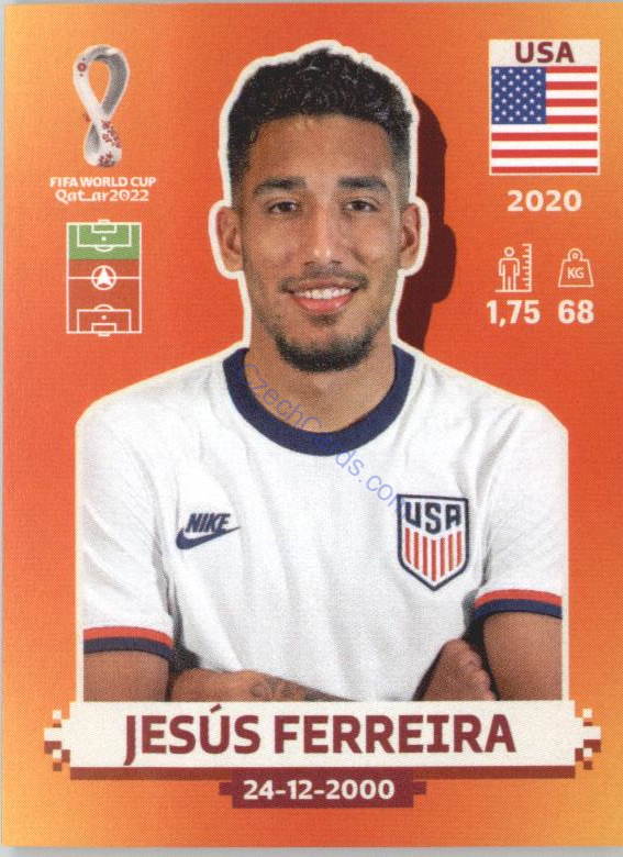 Jesús Ferreira 2022 Panini WC Qatar Sticker #USA 15