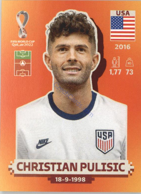Christian Pulisic 2022 Panini WC Qatar Sticker #USA 17