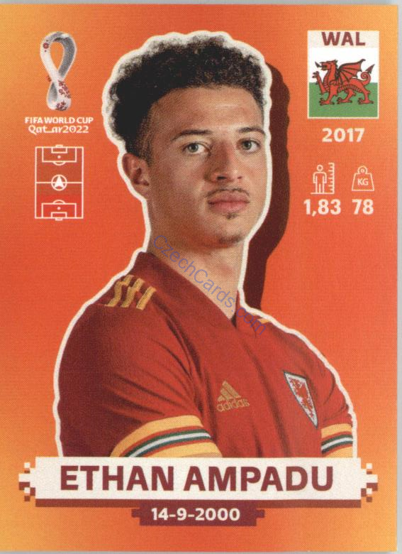 Ethan Ampadu 2022 Panini WC Qatar Sticker #WAL 4