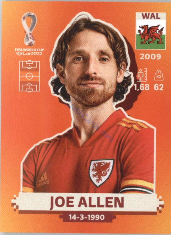Joe Allen 2022 Panini WC Qatar Sticker #WAL 11