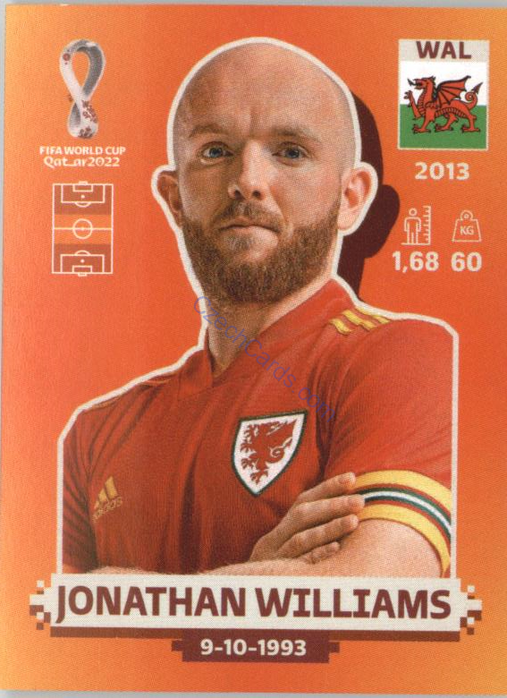 Jonathan Williams 2022 Panini WC Qatar Sticker #WAL 14