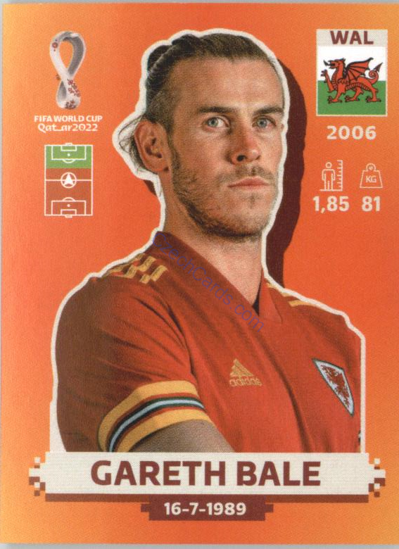 Gareth Bale 2022 Panini WC Qatar Sticker #WAL 16
