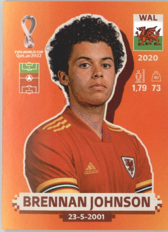 Brennan Johnson 2022 Panini WC Qatar Sticker #WAL 18