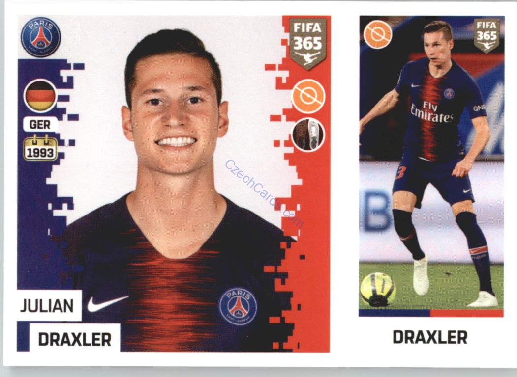 Julian Draxler 2019 Panini FIFA 365 #134