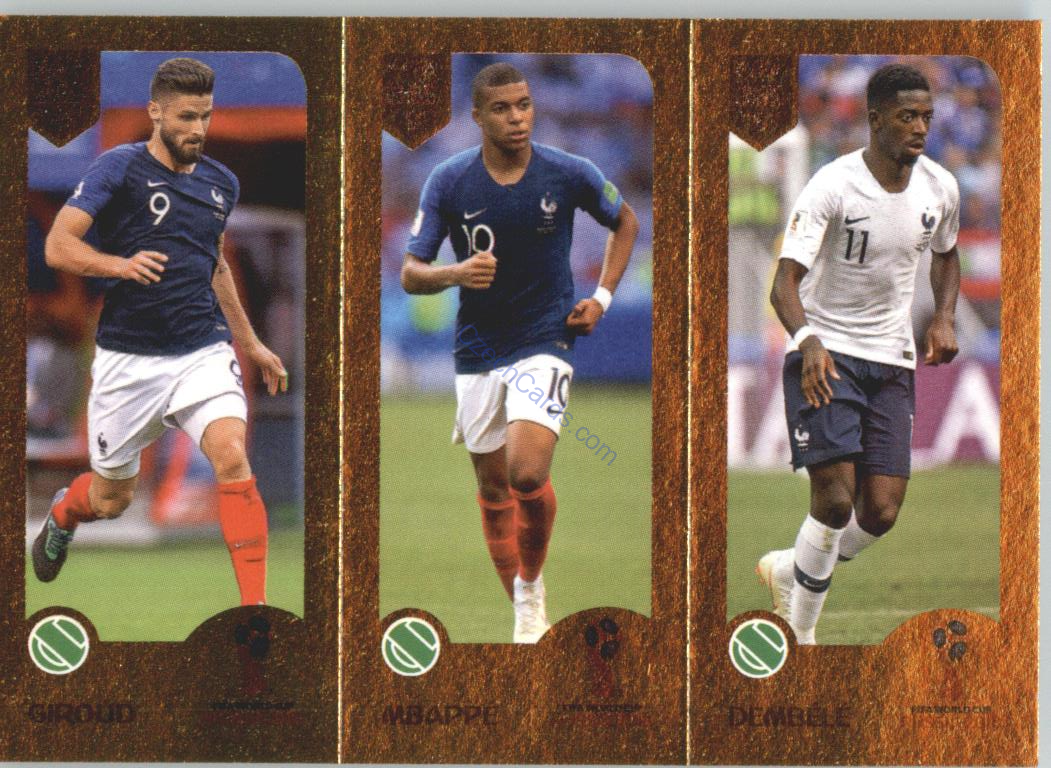 Giroud / Mbappé / Ousmane Dembélé 2019 Panini FIFA 365 Gold #410